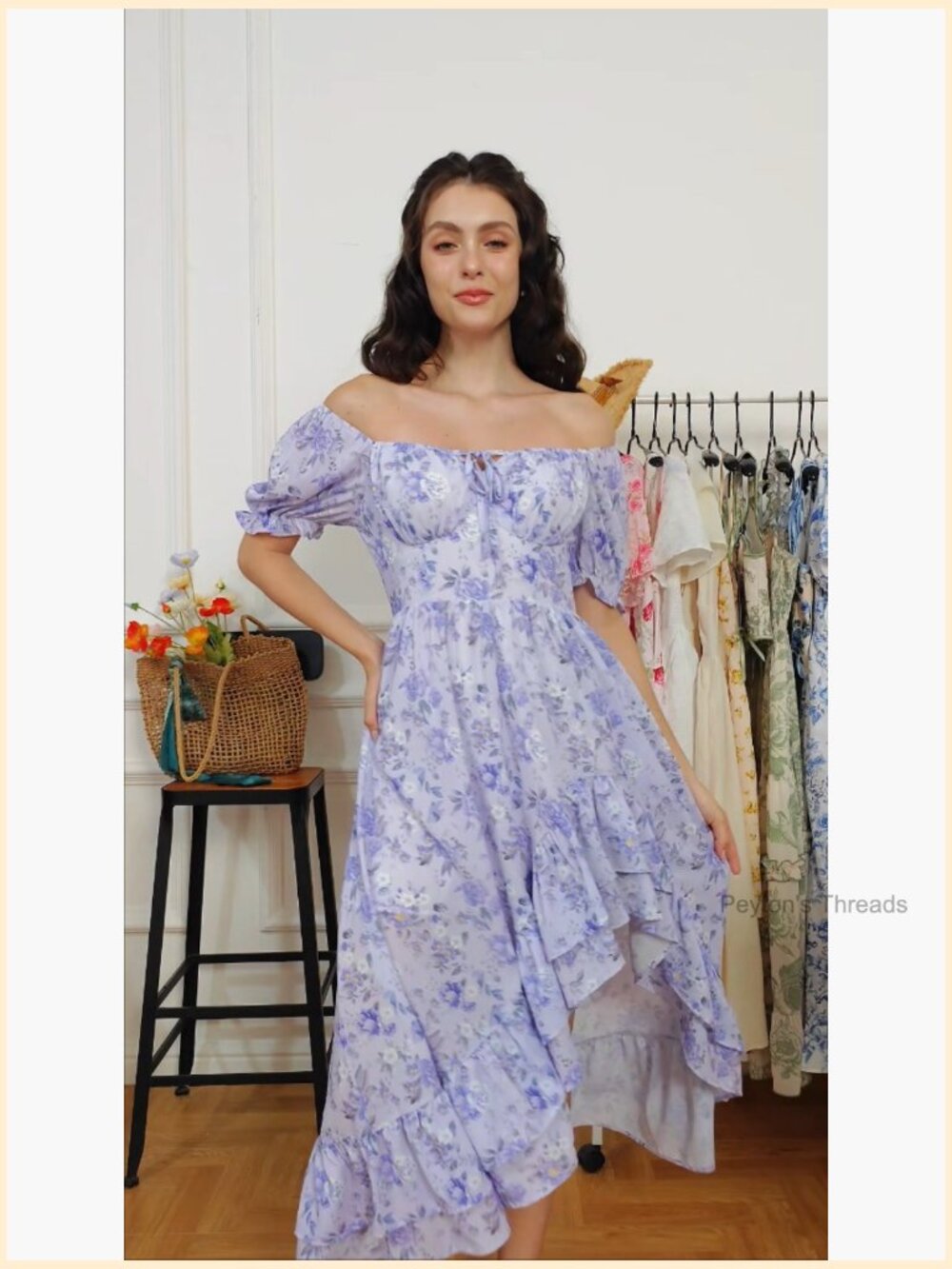Corset Chiffon Flowy Sundress Wedding Guest Dress Summer - Picture 7 of 7